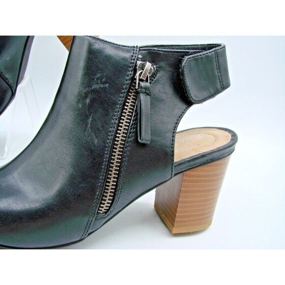 Kim Rogers Sada Booties Open Toe Ankle Womens Size 7.5M Black Block Heel Zipper - Picture 5 of 10